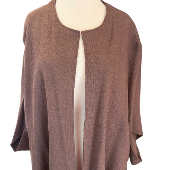 Marla Wynne Brown Wool Blend Knit Poncho Sweater Cardigan Size M-L - Picture 4 of 10